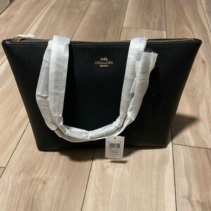 Black Grain Leather COACH Purse